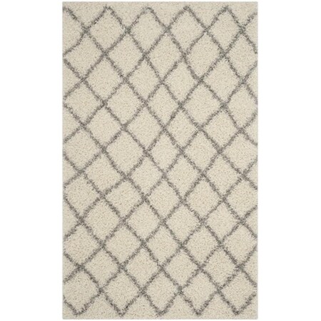 Safavieh Dallas Shag Power Loomed Rectangle Rug- Ivory - Grey- 8 ft. 6 in. x 12 ft. SGD258F-9